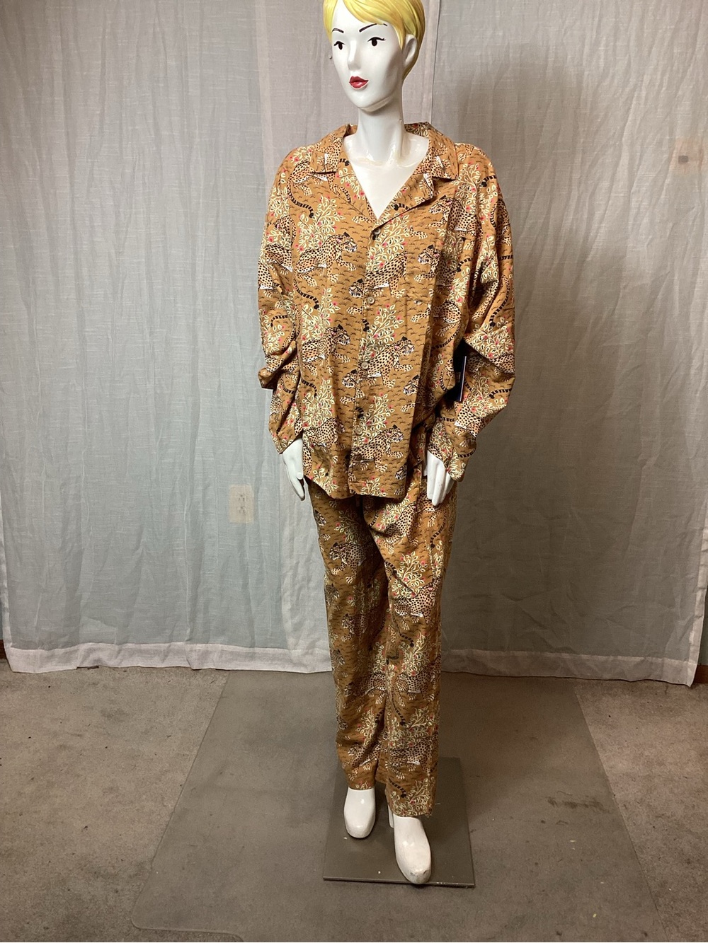 NWT Printfresh Bagheera Lightweight Flannel Pajama Set; Size: XL